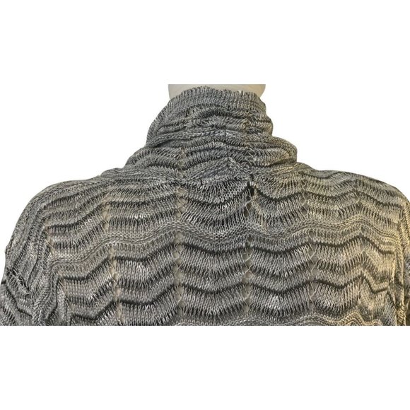 RQT Cardigan Sweater Womens Plus Size 2X Gray Black Light Knit Open Front Fine D - Picture 8 of 10